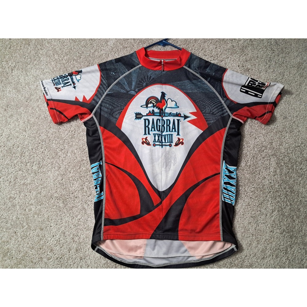 RAGBRAI Primal Cycling Jersey Mens XL Red RAGBRAI XXXVIII Short Sleeve Graphic